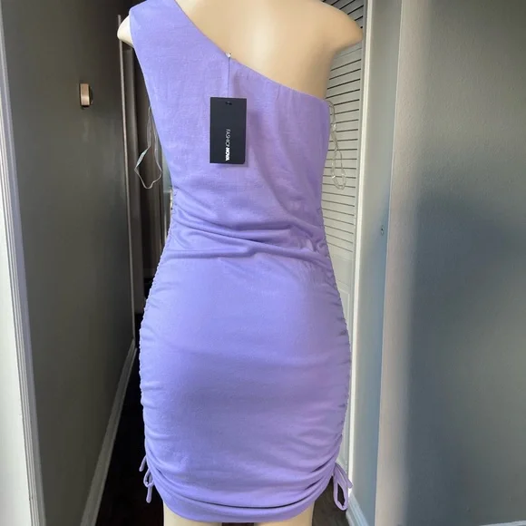 Fashion Nova Lilac One-Shoulder Dress - Picture 3 of 7